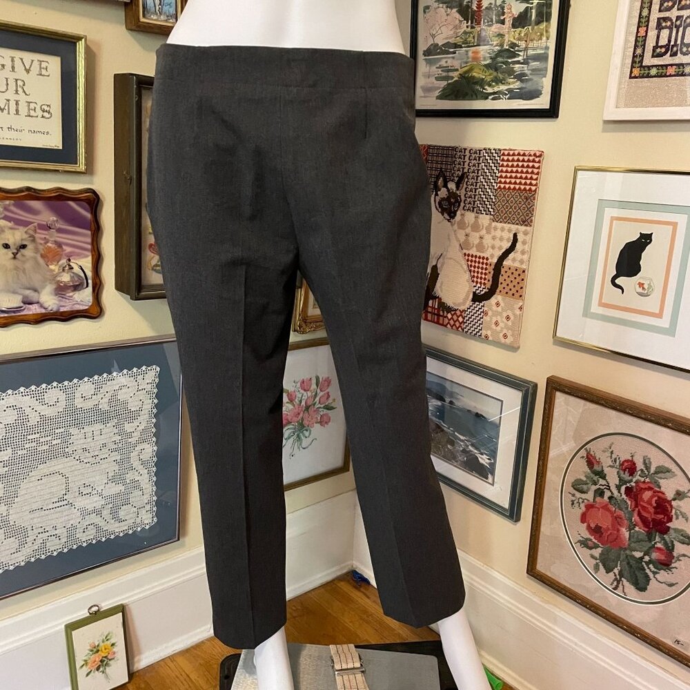 Talbots Comfy Women's Gray Side Zip Ankle Length Trousers with Stretch Size 8P